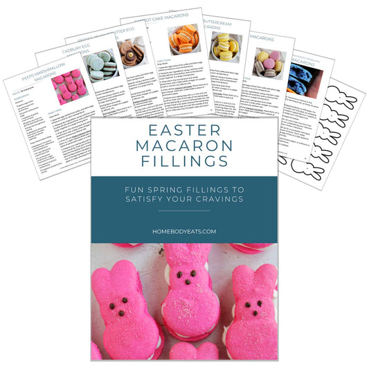The Easter Macaron Fillings ebook pages and cover.