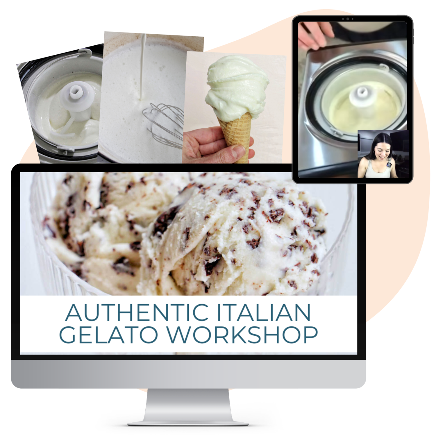 Authentic Italian gelato class five preview images of gelato.